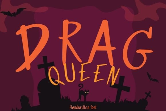 Drag Queen: A Whimsical Handwritten Typeface for Spooky Season Branding